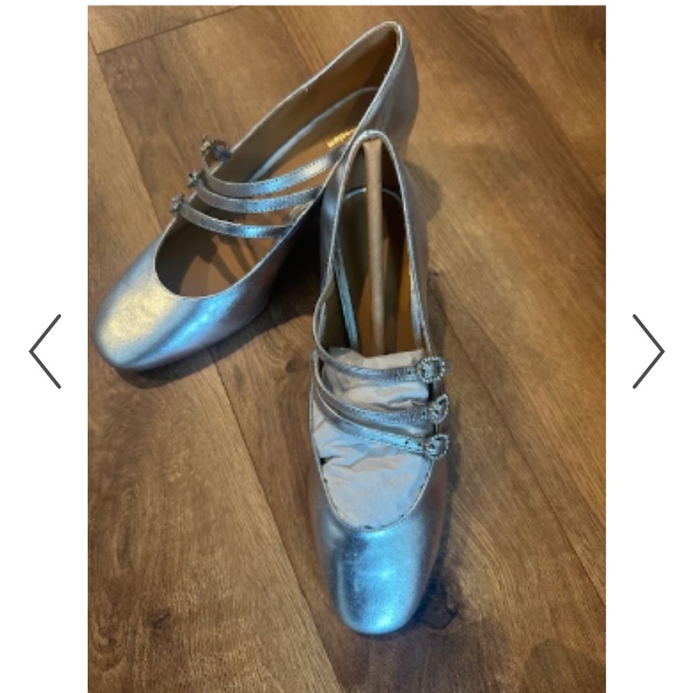 Reformation Silver Flats with Straps